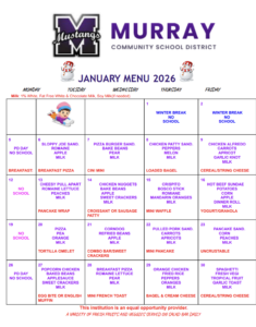 January breakfast/lunch menu